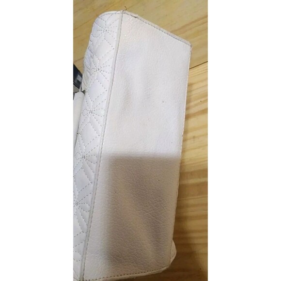 Guess White Vegan Leather Handbag Double Zipper Purse EST. 1982 LA - Picture 9 of 14